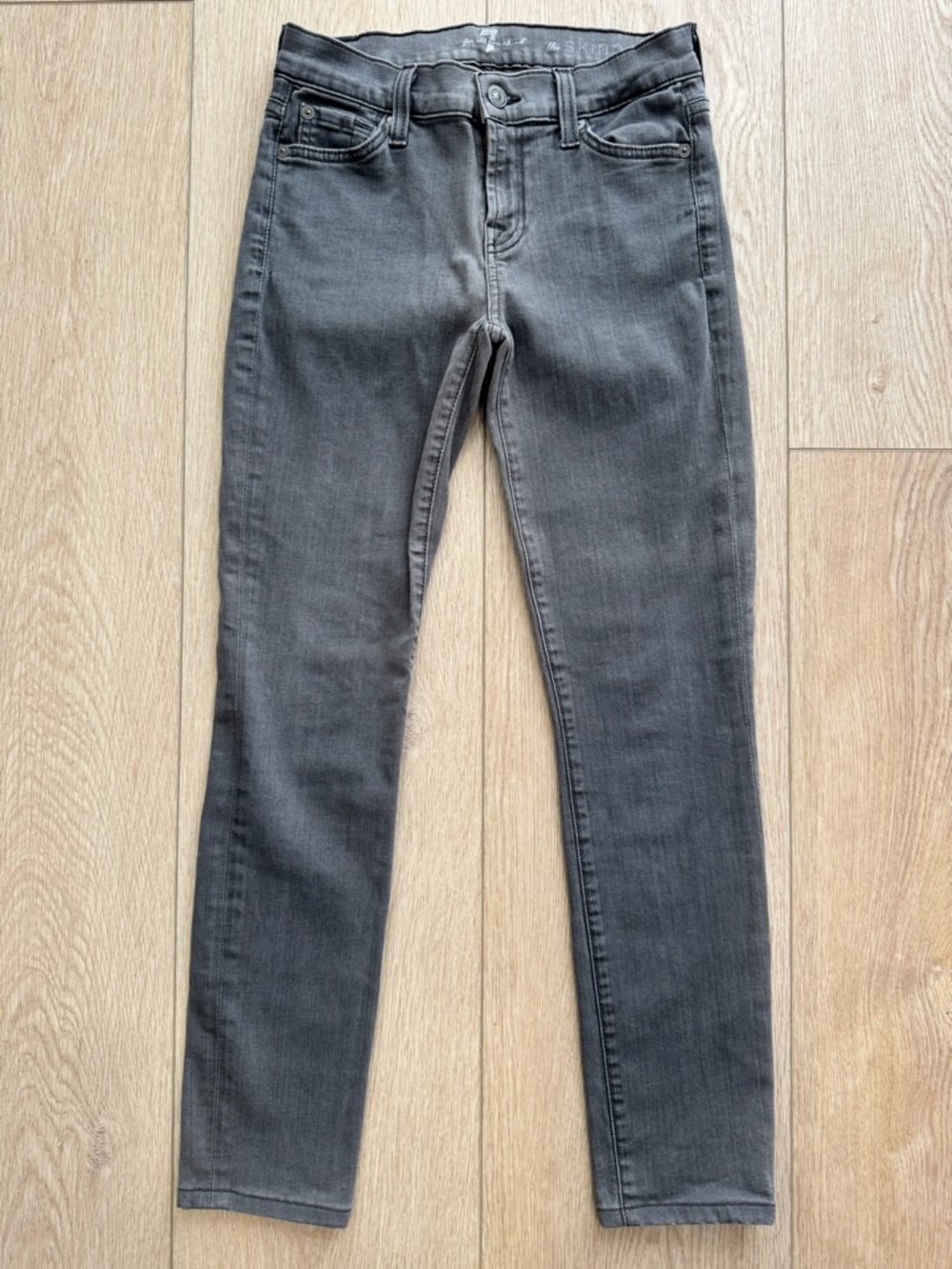 🔥 7 For All Mankind Dark Grey Skinny Jeans- Y2K Icon Energy 🔥 Pre-hemmed!